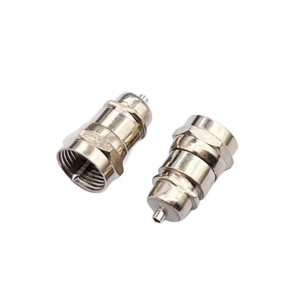 10PCS Injection-molded F Connector Threaded F Type Male Connector Soldering F Connector with Pin for CATV Coaxial Cable Part