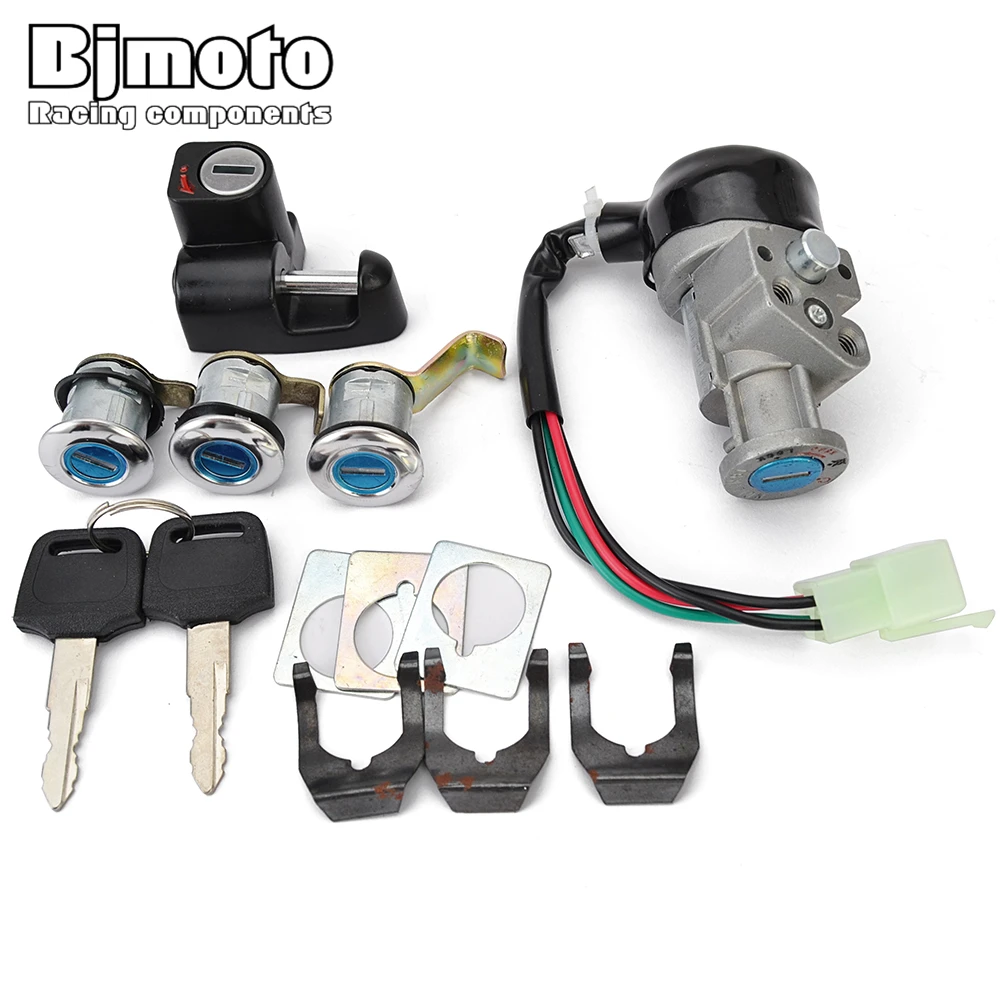 

Motorcycle Fuel Gas Cap Ignition Switch Seat Lock with Key Kit For Honda CN250 Helix 1986-2007