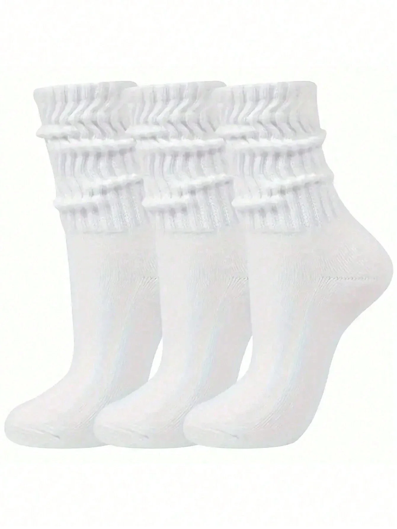 

Scrunch Socks Women's Solid Color Fashionable Bubble Socks, Casual Thin Knitted Socks, Comfortable And Breathable