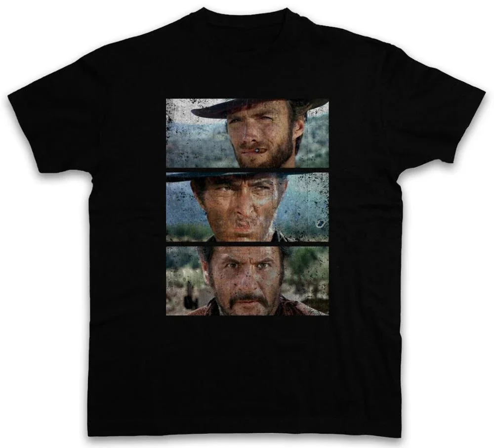 The Good The Bad And The Ugly T-Shirt Italo Western Eastwood Cowboy Us Fashion Men Classic Tops Funny Casual Tops Shirts manga