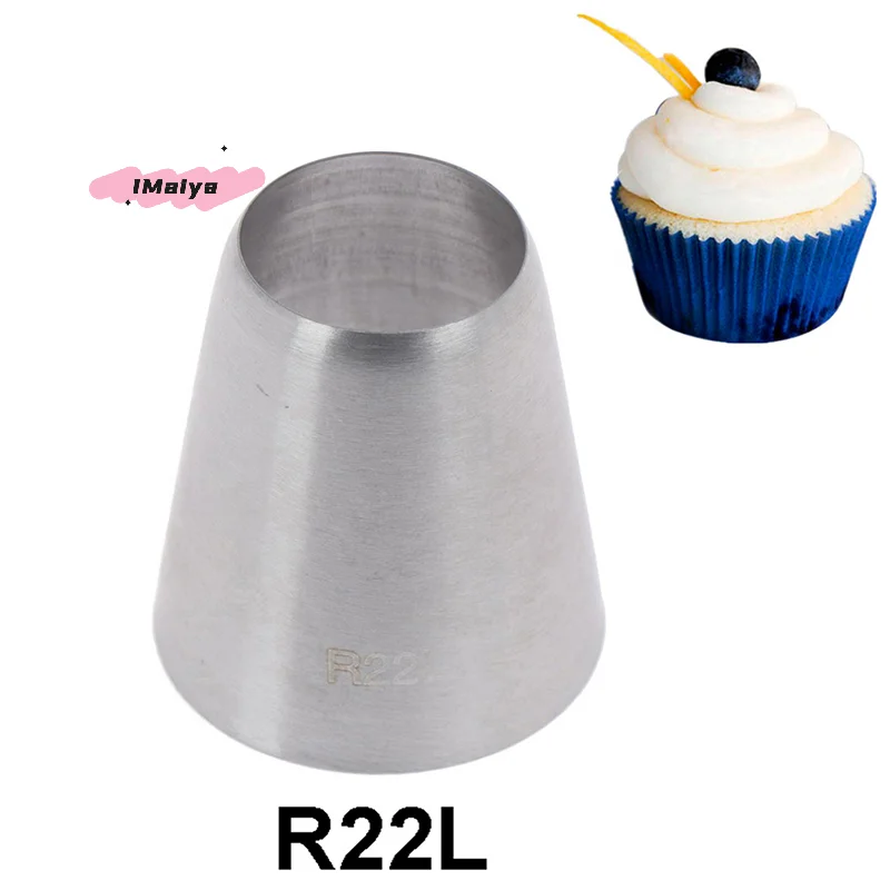M-1PCS Round Piping Nozzles Pastry Tips Cream Decorating Baking Tool Stainless Steel Cupcake Cookie Icing Tip DIY Macaroon #R22L