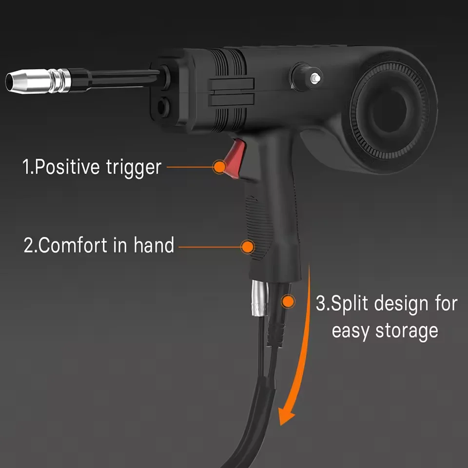 HITBOX Spool Gun For HIM200 Welding Machine 3 Meter 4 Pins Plug European Connector Portable MIG Handheld Welding Gun Accessories