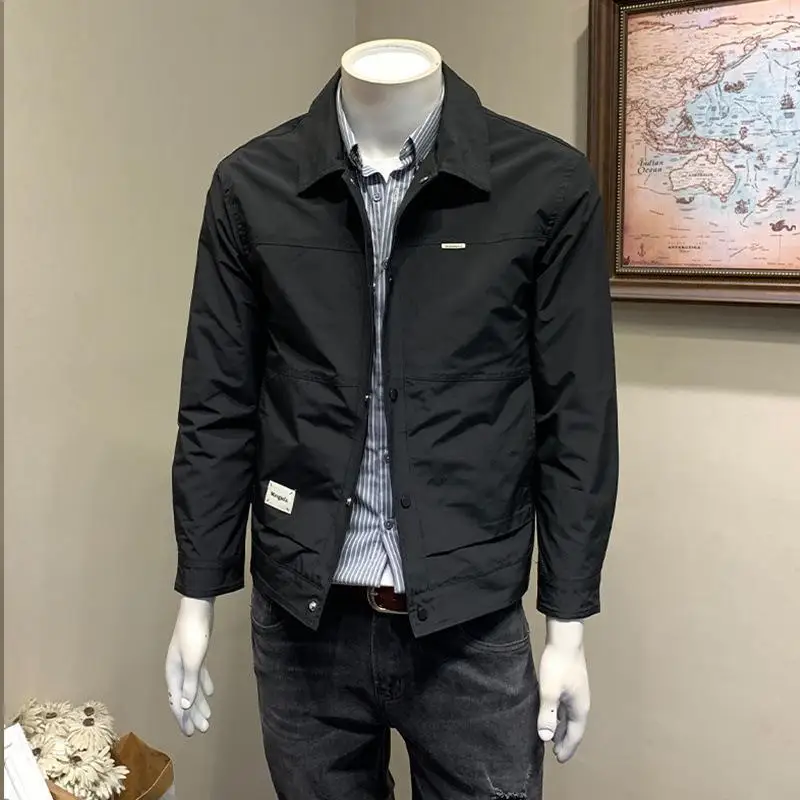 

GIOIOMen's Jacket，Spring and Autumn Korean Style Slim Fit Turn-down Collar Simple Casual Jacket Coat，Fashion Men's Wear