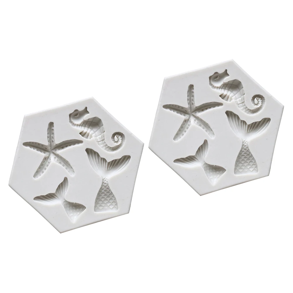 

2Pcs Silicone Baking Mold Flexible DIY Cake Making Chocolate Fish Tail Shape Easy to Use Clean Kitchen Bar Tools