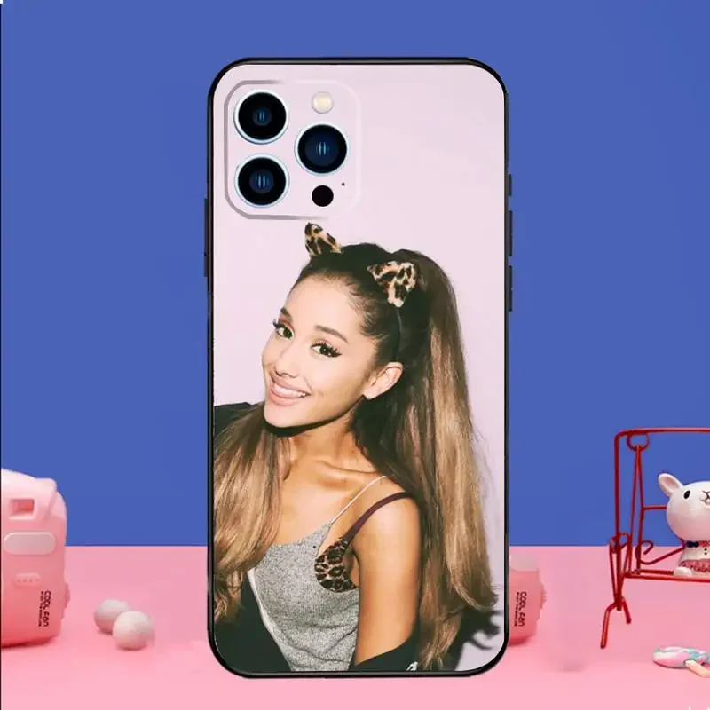 A-Ariana Singer G-Grande Phone Case For iPhone 15 14 13 12 11 Pro Max Xs Xr X 7 8 Plus 12 13 Mini Silicone Black Cover