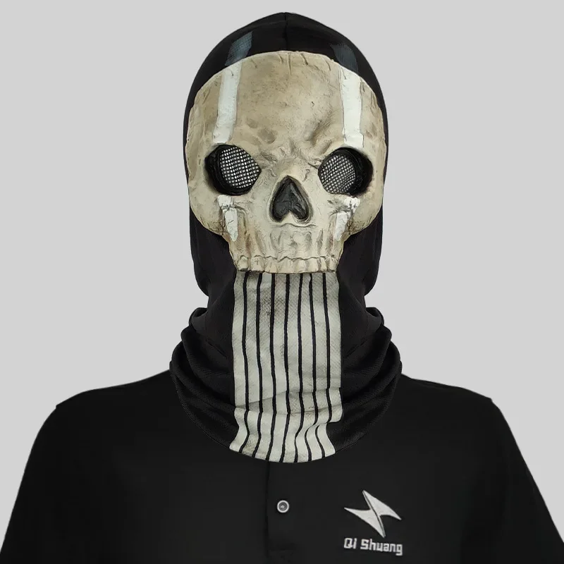 

2025Masque de cr없 fantôme d'horreur унисекс для Хэллоуина, couvre-chef en Latex MW2, casque de Cosplay, аксессуары