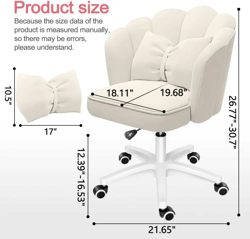 Office Chair Cute Petal Desk Chair, Modern Fabric Home Butterfly Chairs Height Adjustable Chair Makeup Chairs Computer Chairs