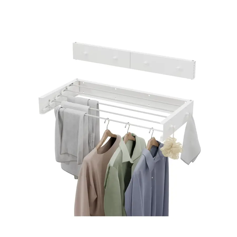 

Складная сушилка для белья, настенная сушилка, сушилка для одежды, ширина 31,5, 5 алюминиевых стержней, вместимость 60 фунтов, белая