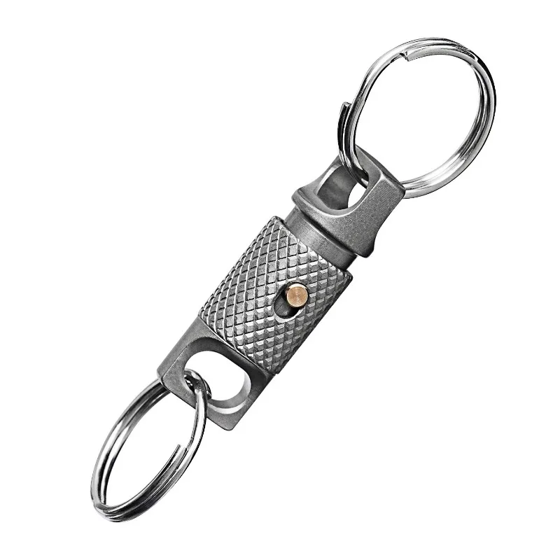 

New Mini Rotary Buckle Titanium Alloy Keychain Wind Bell Connector Stainless Steel Key Ring EDC Tool Non-slip