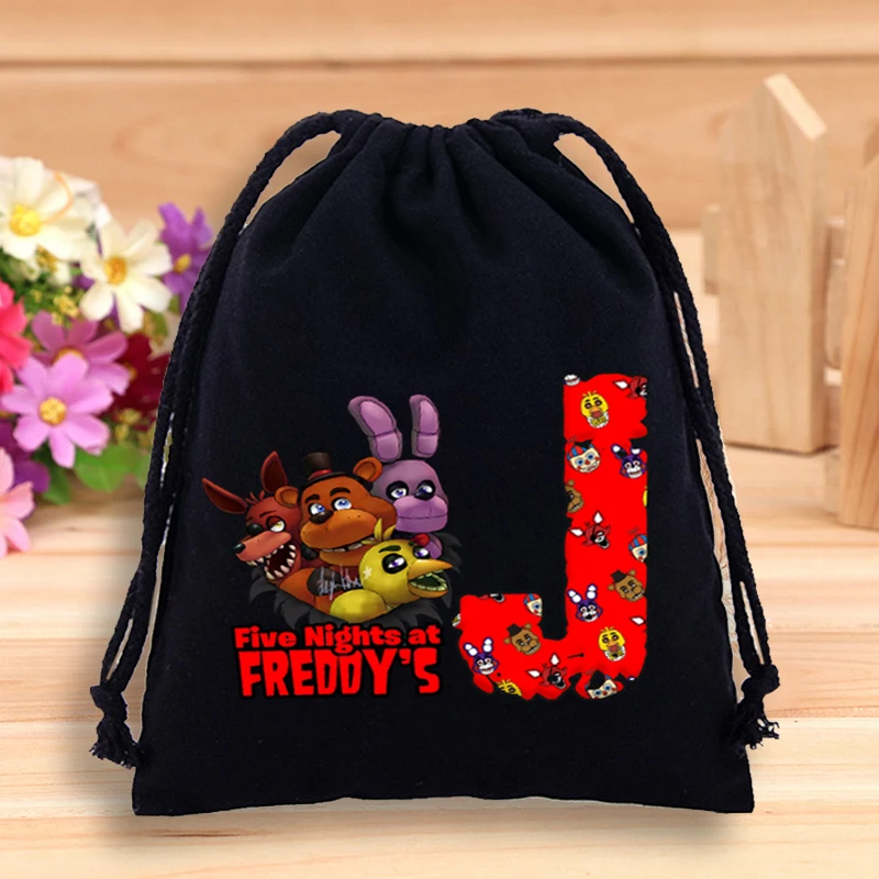 Five Night At Freddys Сумка для хранения на шнурке с надписью A-Z Game Party Детские подарочные пакеты Холщовая сумка для конфет Многоразовая пылезащитная упаковка