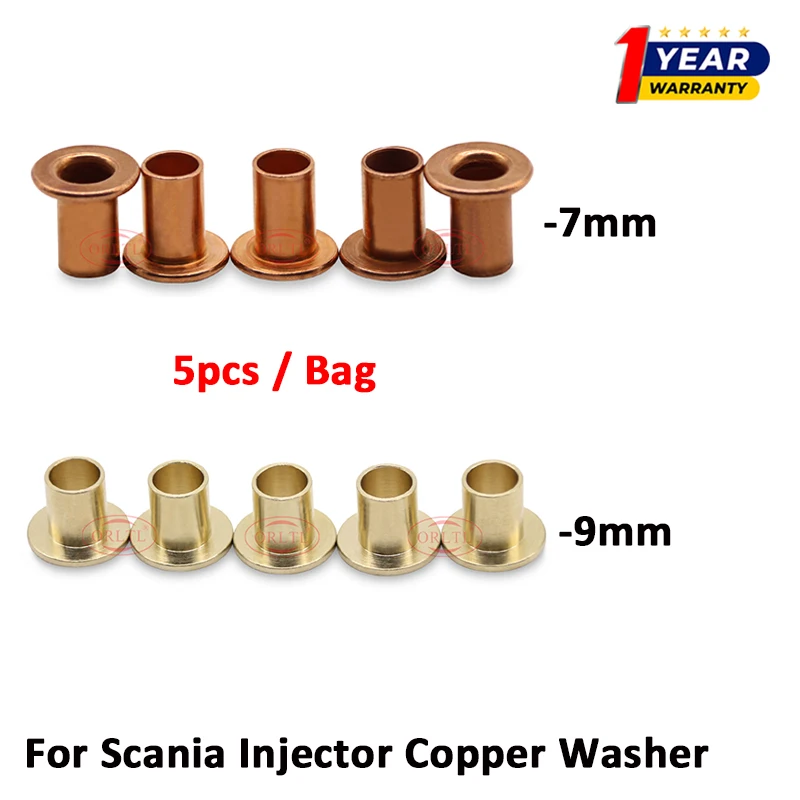 5pcs 7mm 9mm Copper Washer Injector Gasket Shims for Scania