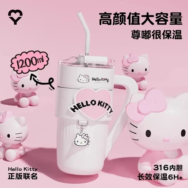 Sanrio Hello Kitty Summer Insulated Cup Women'S Coffee Cup Birthday Gift Large Capacity Straw Water Cup For Grils Birthday Gifts