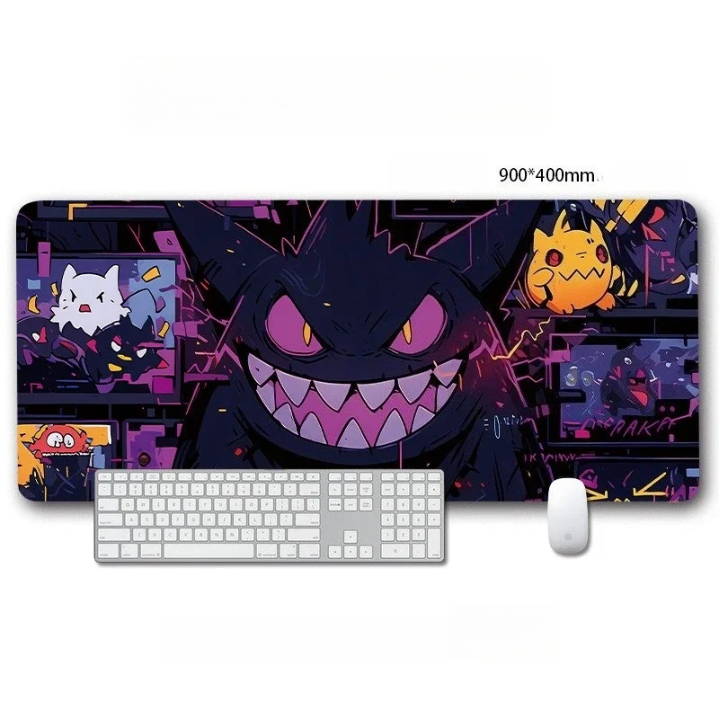 

Cartoon Anime Mouse Pads Pokemon Genger Theme Mousepads Large Gaming Keyboard Mouse Pad Non-slip Desk Pad Desktop Decorations