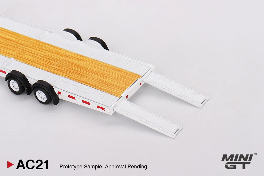 MINIGT 1/64 Car Hauler Trailer White MGTAC21 Car Alloy Toys Motor Vehicle Diecast Metal Model Kids Xmas Gift Toys for Boys