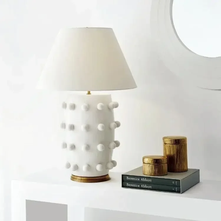 American Style Modern Handmade Ceramic Lamp - Suitable for Study & Bedroom Bedside