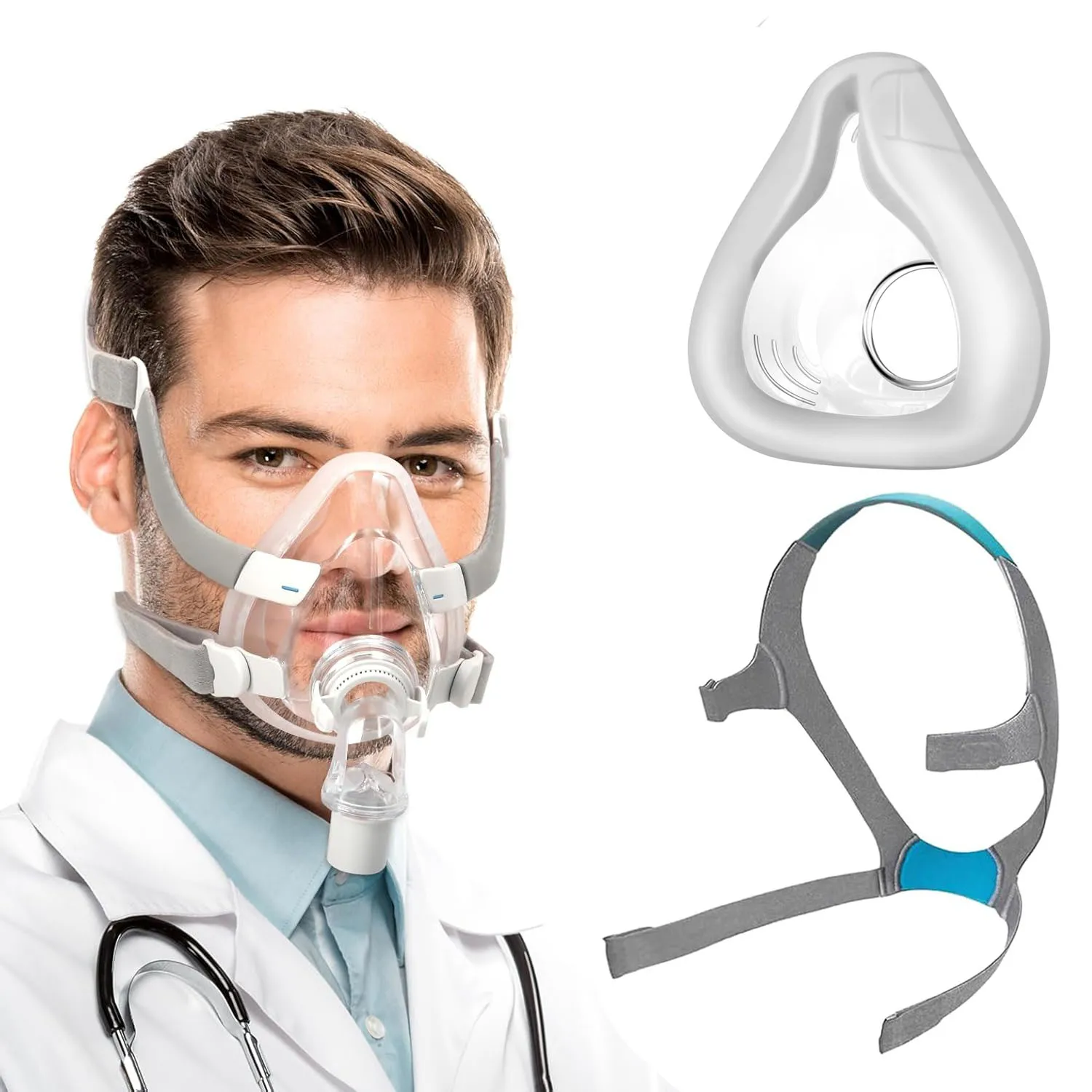 

Сменные подушечки и оголовье для маски CPAP AirFit/AirTouch F20, совместимые с оригинальной рамкой, мягкие, обеспечивающие плотную и комфортную фиксацию.