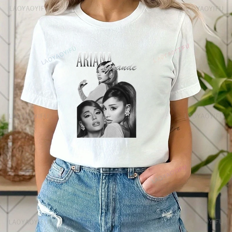 

ARIANA GRANDE Poster Printed Women's Shirt, Fans Everyday Street Wear, Summer Fashion Casual Short-sleeved Women's T-shirt