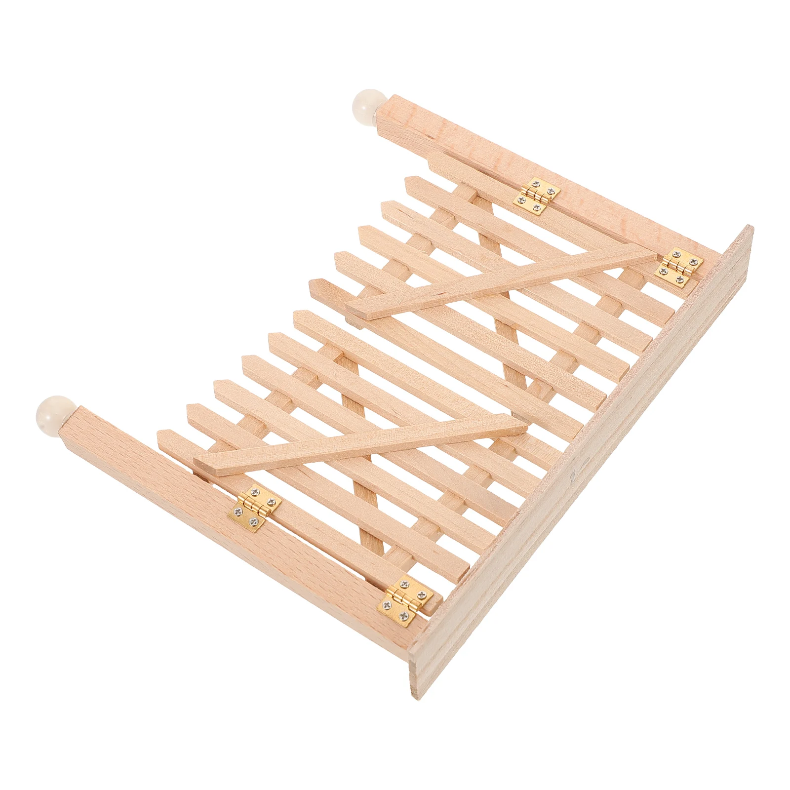

Mini Solid Wood Fence Door Dollhouse Miniature Garden Gates Double Tiny Model Statue