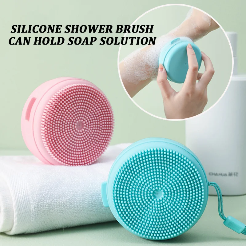 Cabezal de cepillo de baño, cepillo exfoliante de silicona, cepillo de ducha, limpieza corporal, ducha, masaje suave, depurador de baño
