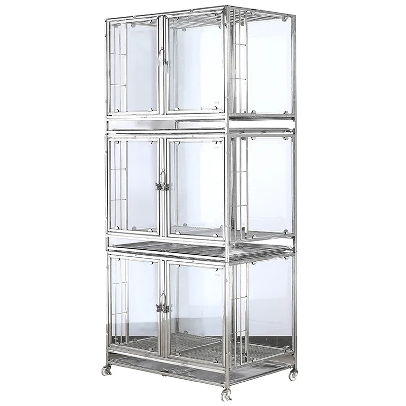 

Xingdou stainless steel tempered glass dog cage Teddy Pomeranian small dog universal mother pet store display