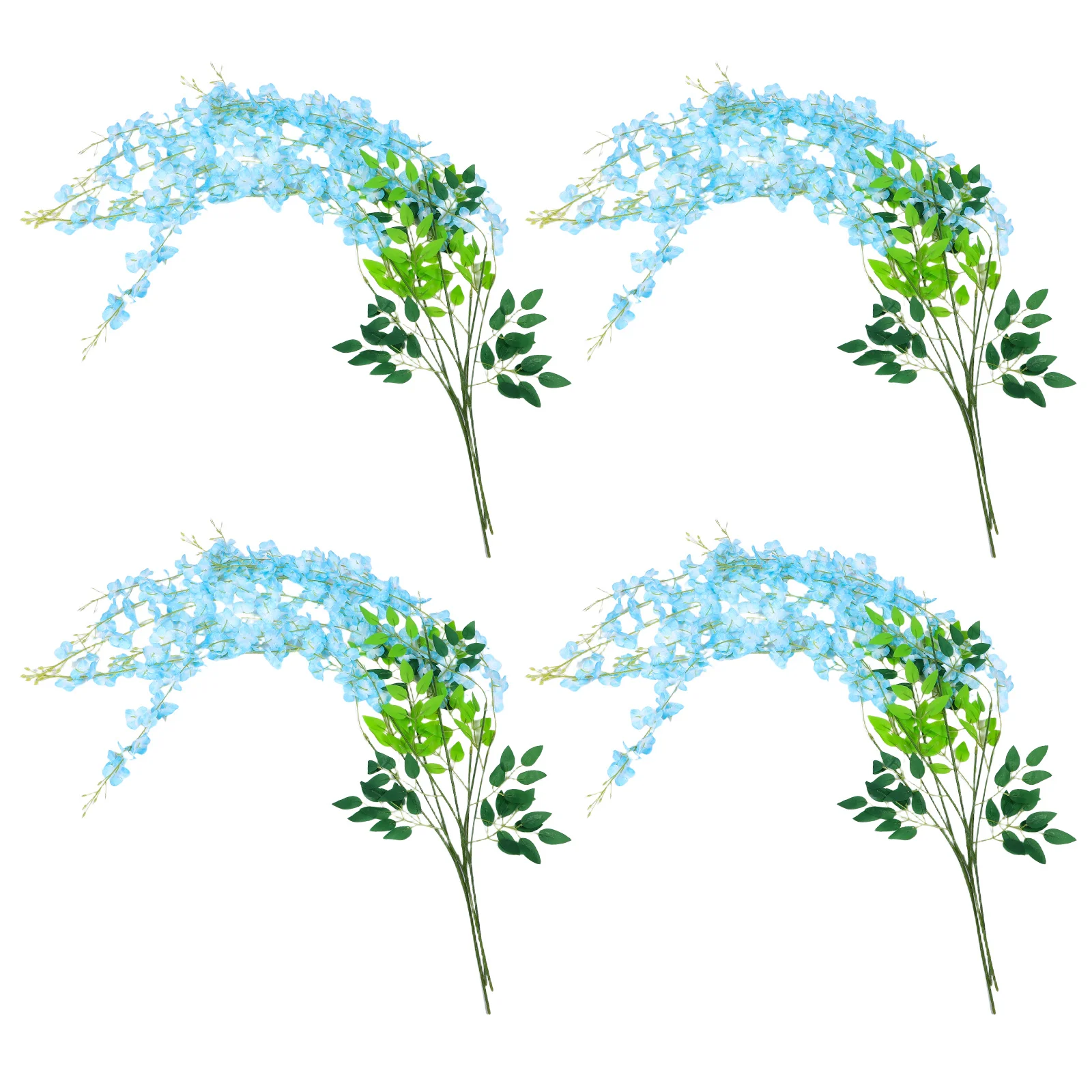 

12Pcs Artificial Wisteria Vines Sky Blue Fake Flower Garland Realistic Hanging Flowers for Wedding Party Home Garden Wall