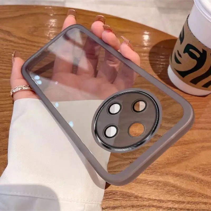 Etui na telefon Xiaomi Poco C75 5G, etui na Poco C61, etui na Poco M7 5G, przezroczyste silikonowe etui z osłoną obiektywu aparatu