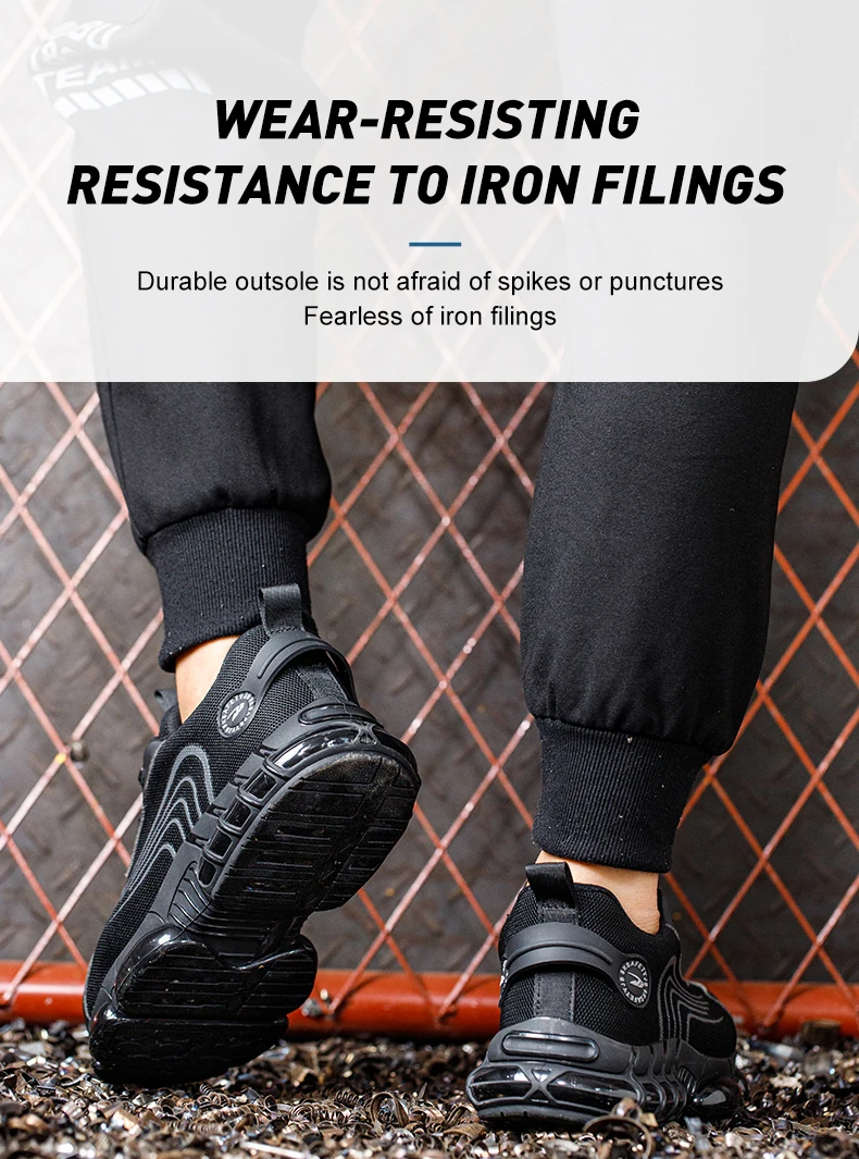 Rotierende Knopf Sicherheitsschuhe Männer Stahlkappe Sneaker Air Kissen Arbeit Mann Pannensichere Arbeitssicherheit Industrielle Schutzschuhe – Detail 12