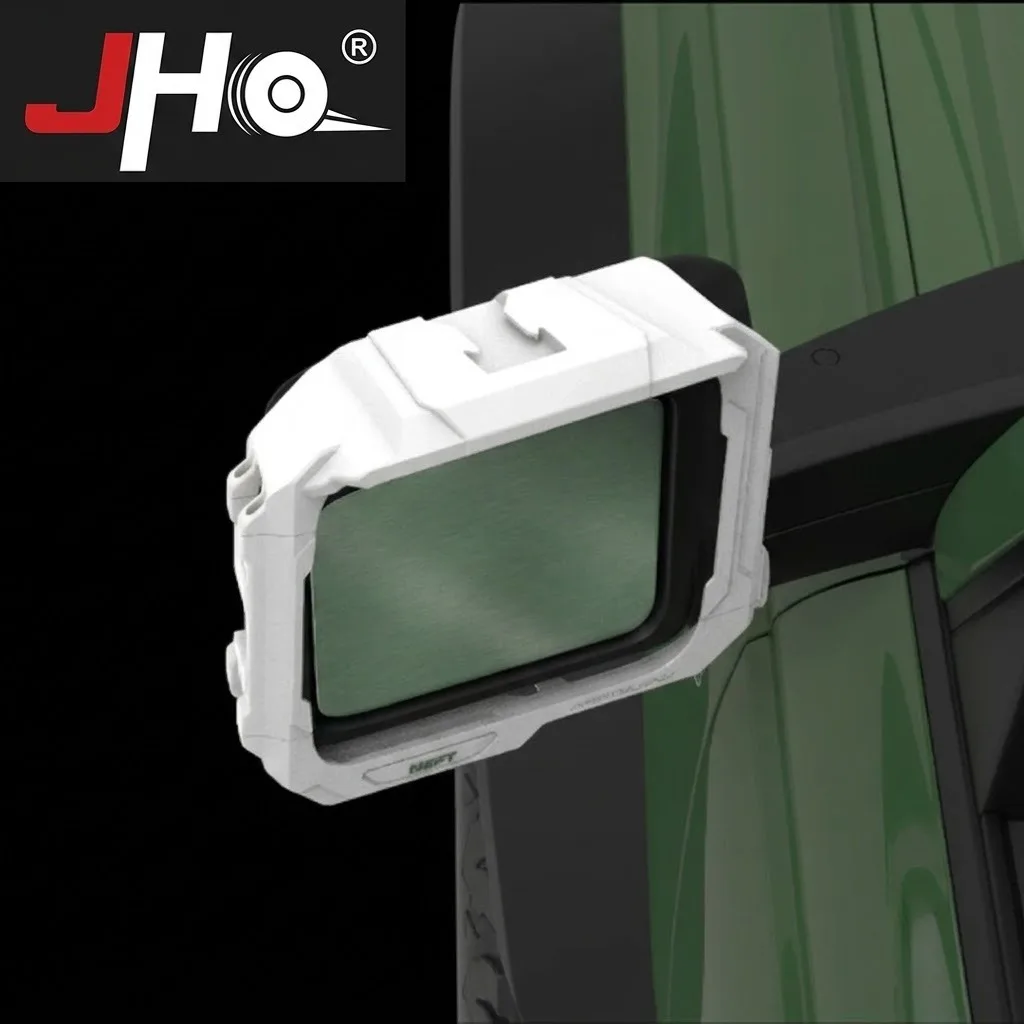 JHO Retro White Rearview Mirror Rain Guard Cover For Ford Bronco 2022-2026 Side Mirror Visor Exterior Accessories