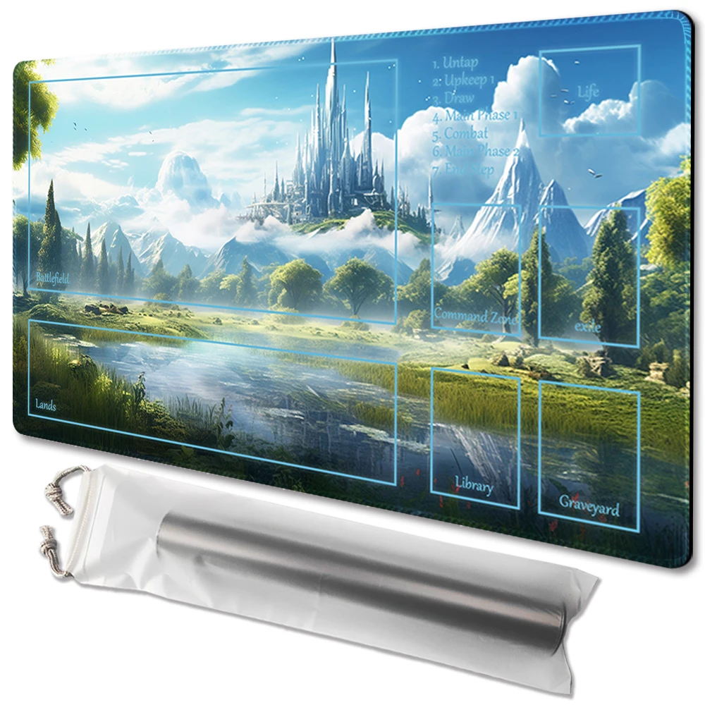 

Emerald Valley- Board Game TCG Playmat Table Mat Game Size 60X35 CM Mousepad Compatible for MTG CCG