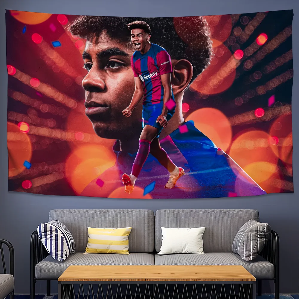 العلم ل Y-YamalS-ES الفن الخيال العلمي غرفة ديكور المنزل L-LamineS-ES كرة القدم الجدار الشنق ديكور المنزل راية #1