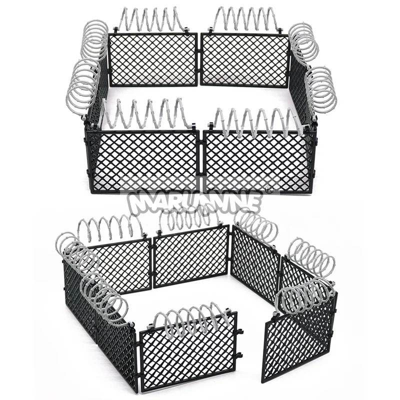 Marumine MOC DIY City Military Base Barbed Wire Fence Mesh Isolation Net for WW2 SWAT Weapons Building Blocks Model Bricks Set