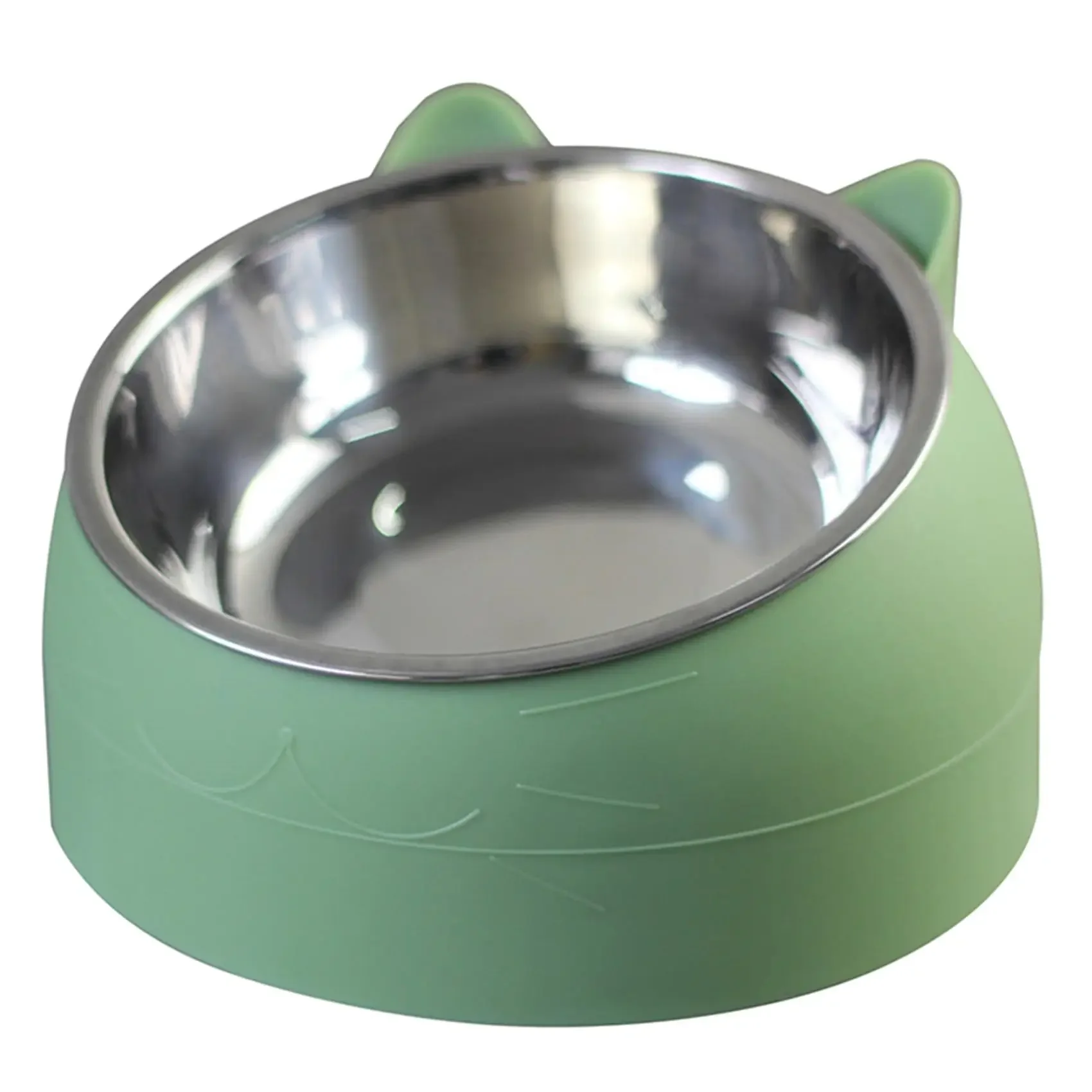 200ml/400ml Cute Cat and Dog Bowl Protection Cervical Vertebra 15 Degree Oblique Mouth Pet Stainless Steel Food Bowls