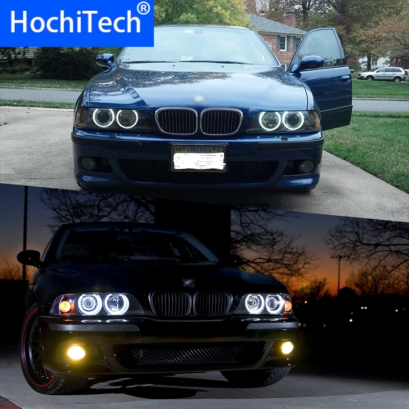

HochiTech high quality Day Light DRL CCFL Angel Demon Eyes Kit Warm White Ring 127.5mm*4 for BMW 5 series E39 OEM 2001-2003