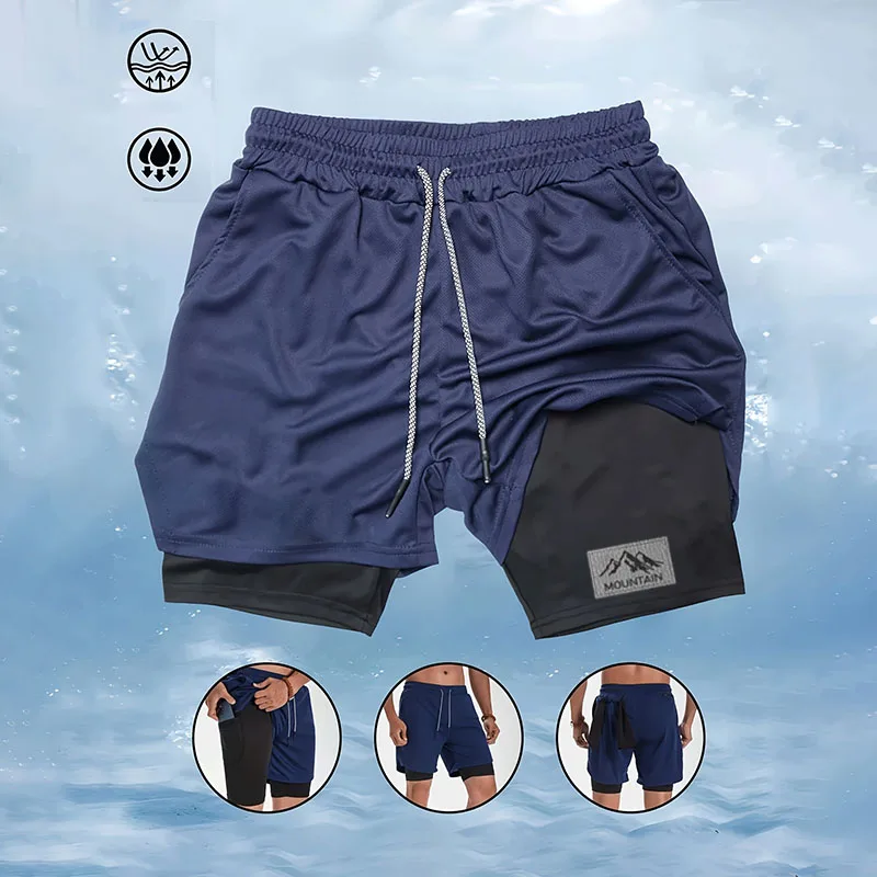 

New summer double-printed short pants, sporty short pants, fitness and running style, with good breathability