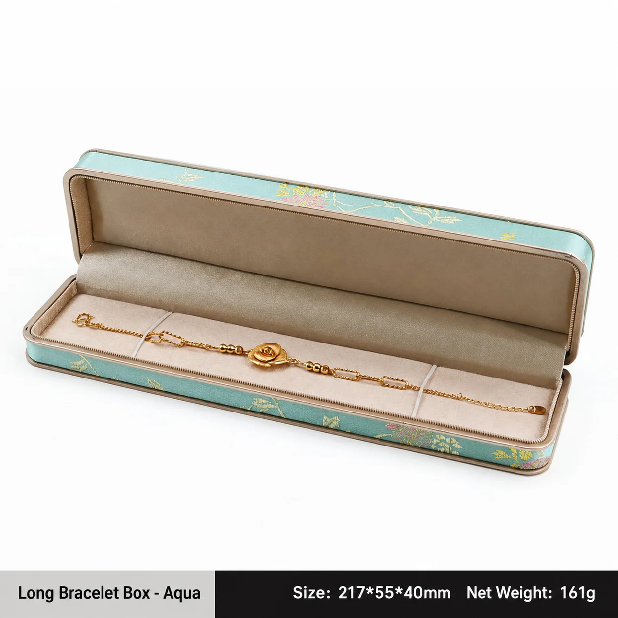 Embroidered Silk Jewelry Box Embroidered Silk Jewelry Box Long Chain Box Delicate For Pendant Engagement Bangle