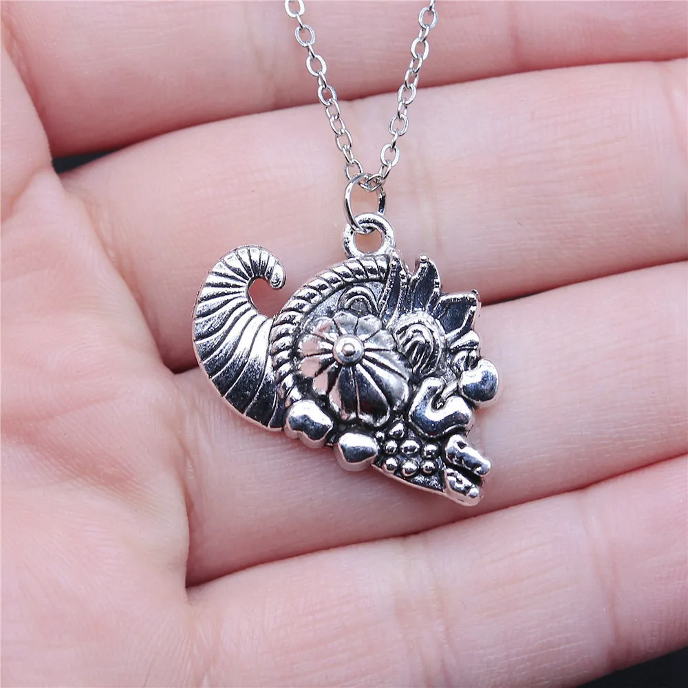 1pcs Cornucopia Necklace Couple Pendants Jewelry And Accessories Cute Chain Length 40+5cm