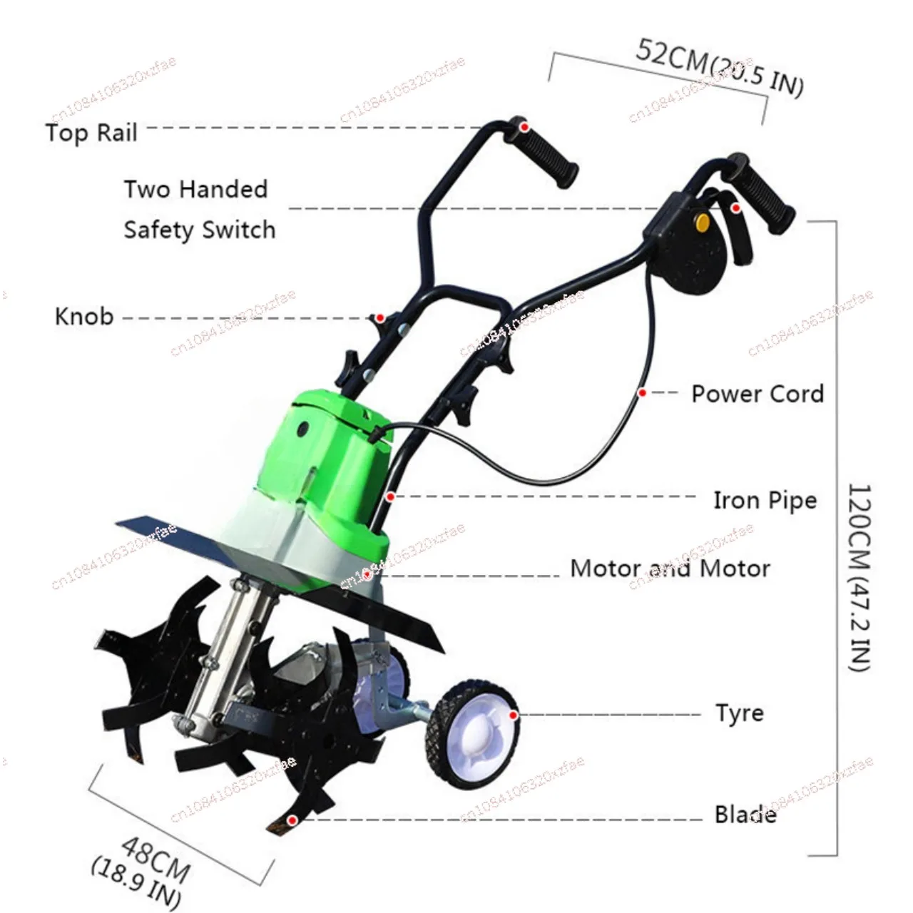 Electric rotary tillage ripper, micro-tillage weeding, soil ripper 220V multi-function