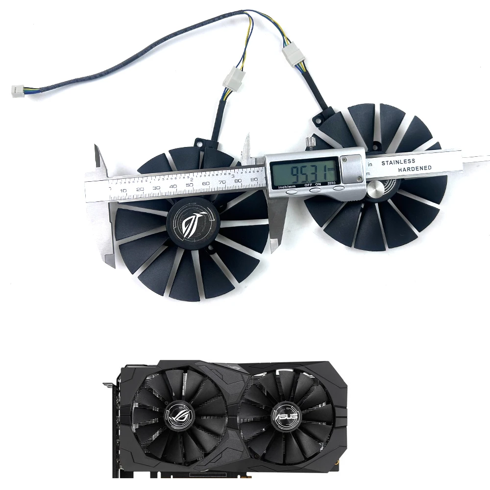 95 مللي متر 4PIN مروحة التبريد T129215SM 0.25A RX580 GPU المشجعين ل ASUS AREZ Radeon RX 580 STRIX RX 470 570 GTX 1050Ti 1070Ti 1080Ti #1
