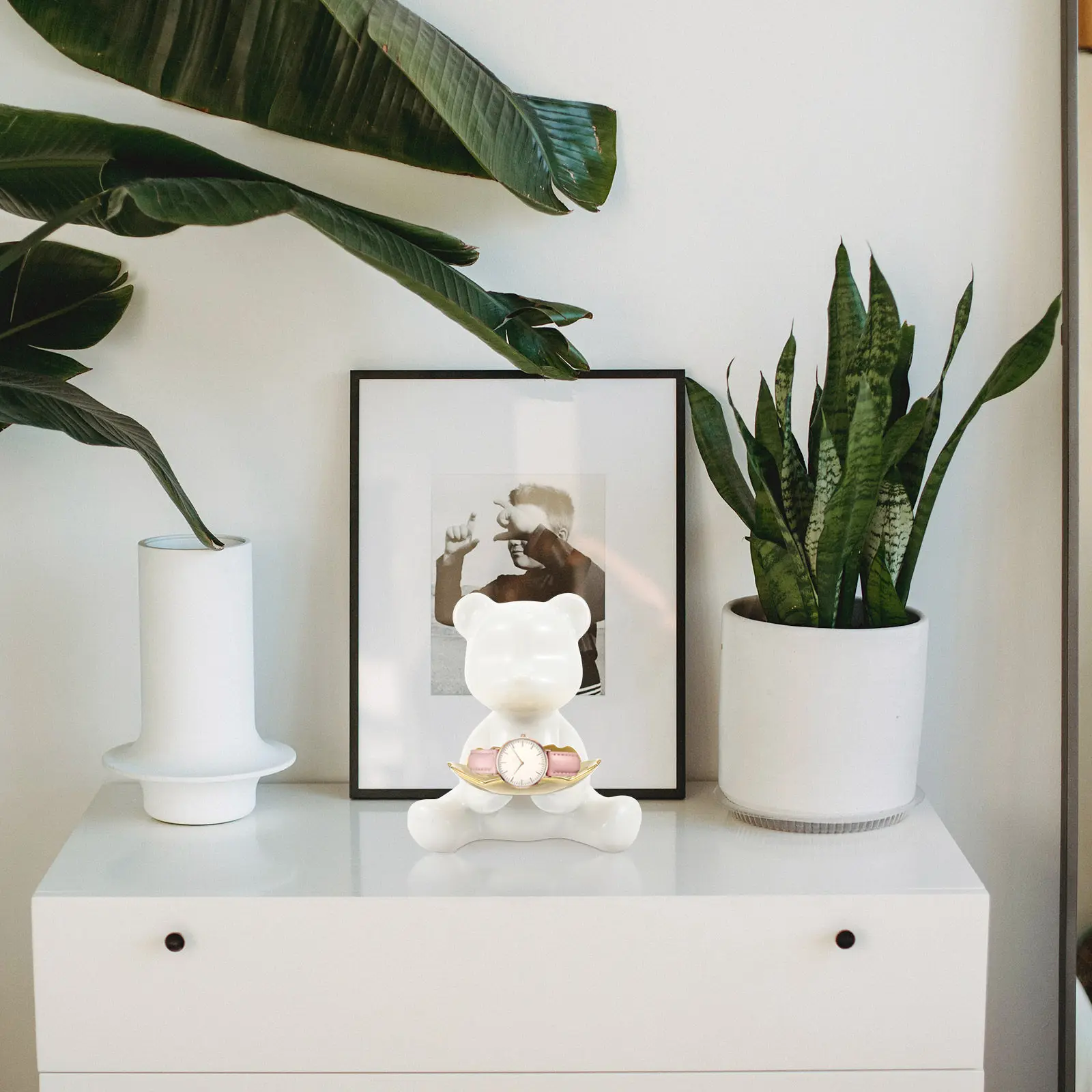 

Creative Ceramic Little Bear Storage Decor for Keys Earrings Candies Desktop Home Office Porch Decoration Sundries Holder