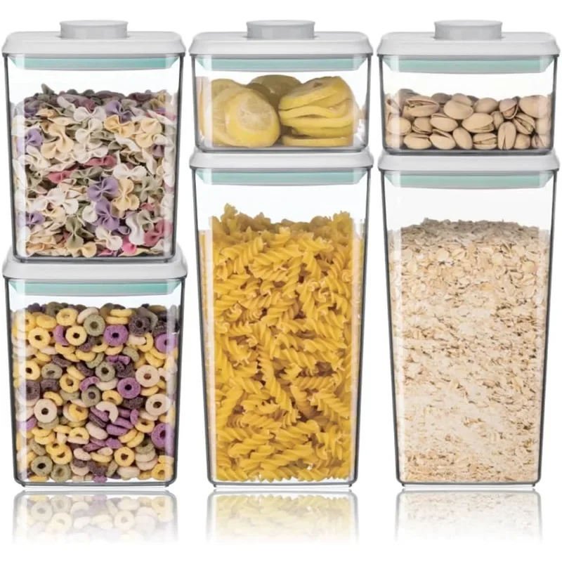 Airtight Food Storage Container Sets with Lids 6Pcs Pop Containers for Kitchen Pantry Organization BPA-Free Stackable