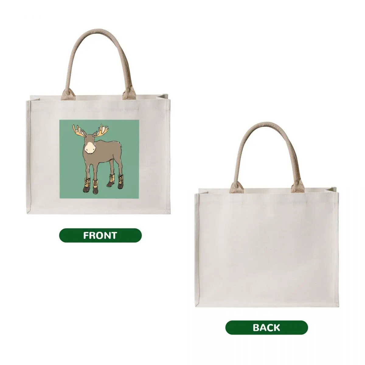 Moose in Boots Tote Bag shoping bag large size bags tote bag woman Canvas for women