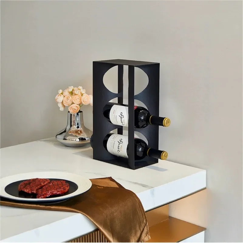 Metal Wine Rack Minimalist Wine Bottle Holder Tabletop Wines Display Stand Organizer For Kitchen Dining Table Bar Decor Gift