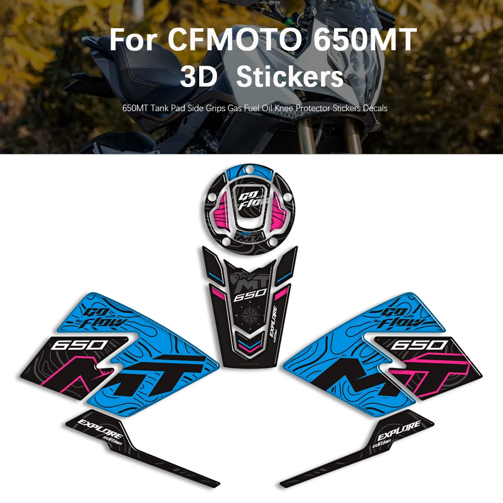 

Motorcycle For CFMOTO 650MT Touring Adventure Aaccessories Tank Pad Side Grips Gas Fuel Oil Knee Protector Stickers Decals