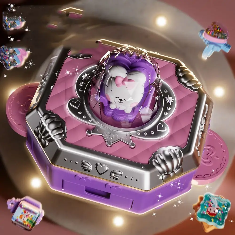 Caja de regalo de tarjeta Goo mágica DIY, juego de pegatinas de tarjeta Goo de contenido rico en 3D, interruptor giratorio, tarjeta Goo portátil, juego completo de pegatinas