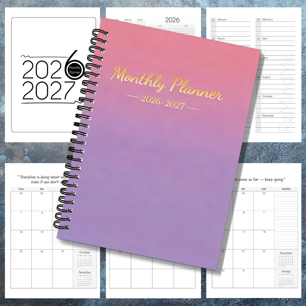 1PC Planner 2026-2027, Perfeito para Escritório, Casa e Material Escolar, Janeiro de 2026 a Dezembro de 2027, Organização Doméstica, Estético