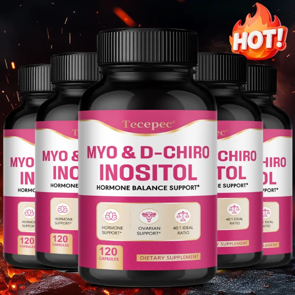 Myo-Inositol & D-Chiro Inositol Supplement for Women (120 Capsules, 40:1 Ratio Myo Inositol) Hormone Balance for Women