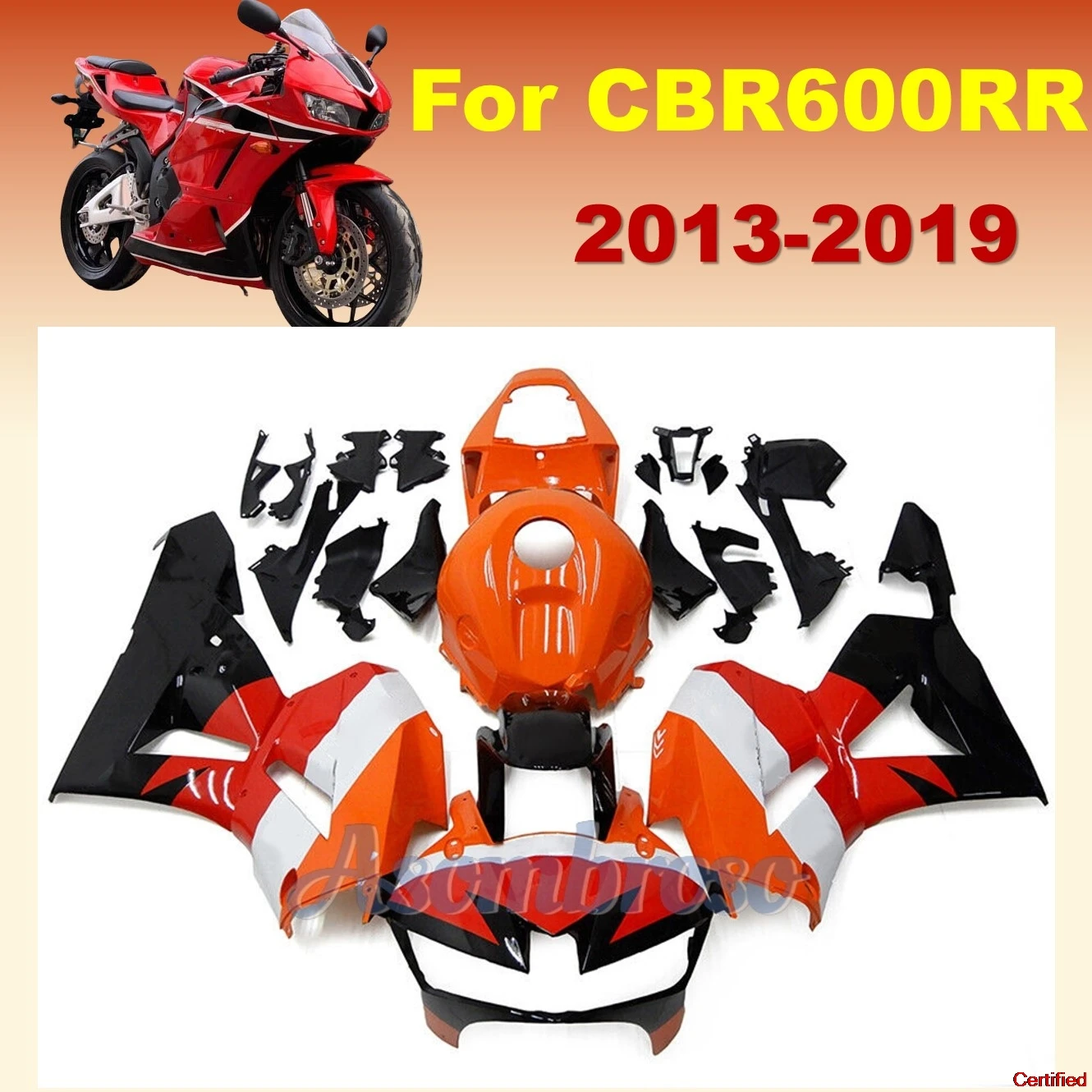 New ABS Fairings for HONDA Repsol CBR600RR 2013 2014 2015 2016 2017 2018 2019 cbr 600rr Orange Black Housing