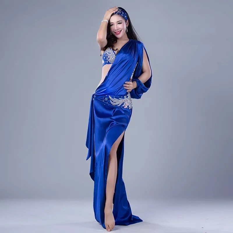 تخصيص ملابس رقص البطن 2015 جديد الشرقية المرأة أداء زي رداء مجموعة ملابس الرقص الغريبة الملابس الهندية النساء