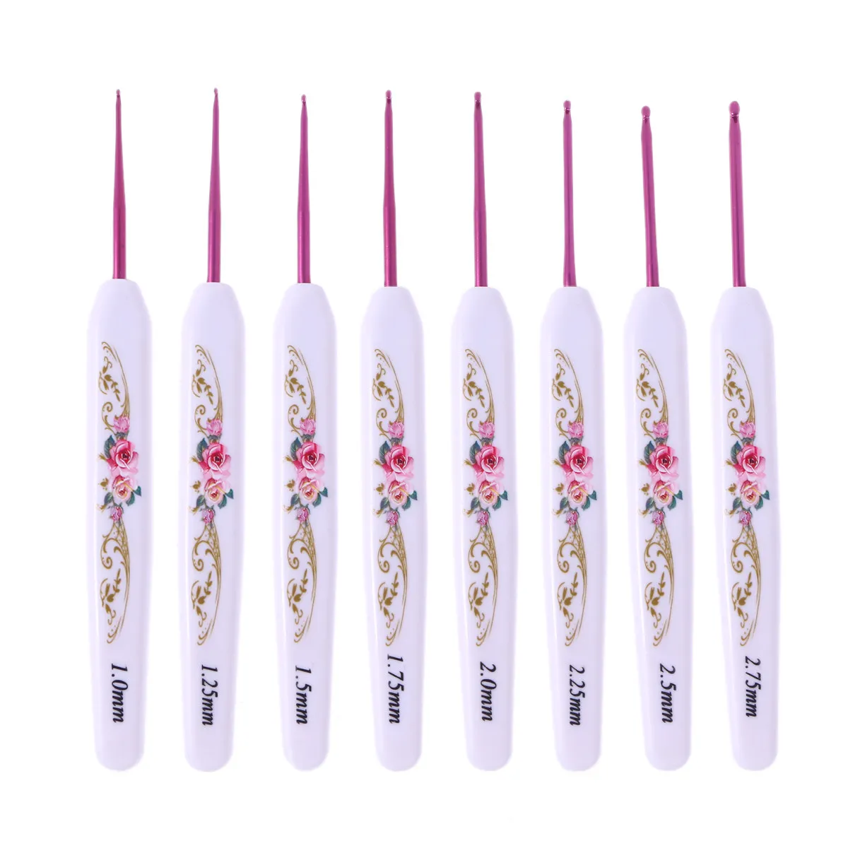 

8pcs Crochet Hooks Set Aluminum Knitting Tools 1.0Mm-2.75Mm Smooth Finish For Beginners Lightweight Handle Crochet Needles