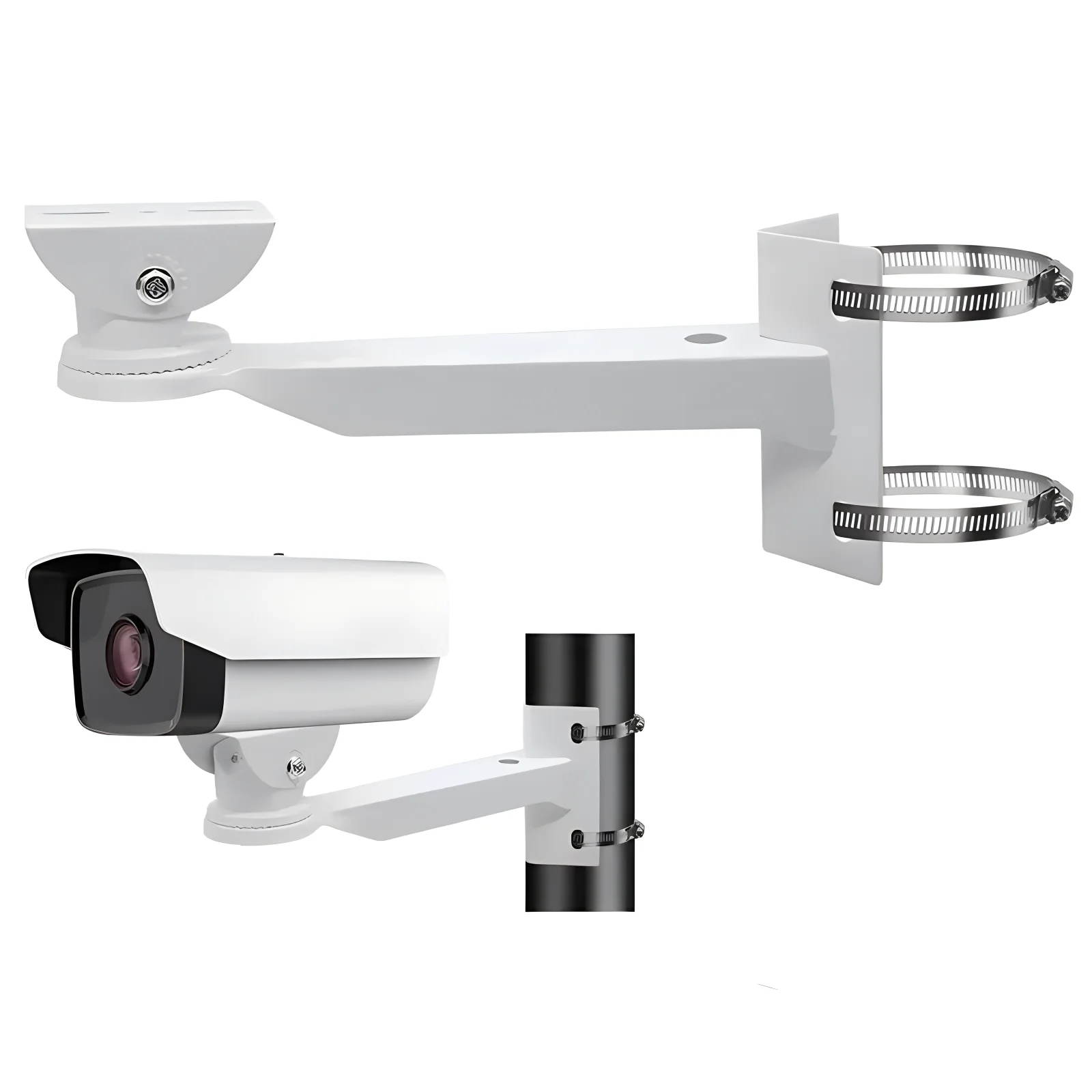 

Surveillance Security Camera Stand Cylindrical Pole Hoop Bracket Wall Corner Mount Bracket Aluminum Alloy Monitoring Support